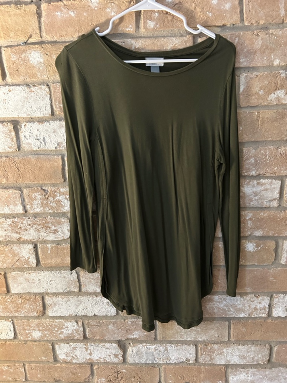 Old Navy Olive Green Long-Sleeve Crewneck Top